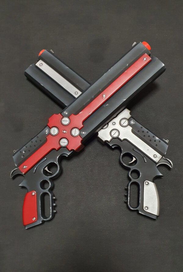 Cerberus handgun with moving trigger from Gungrave (Brandon Heat) Cosplay Prop