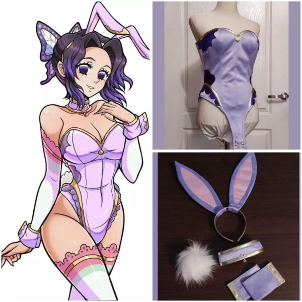 Custom Shinobu Kocho (Kimetsu no Yaiba) Bunny Suit - Image 3