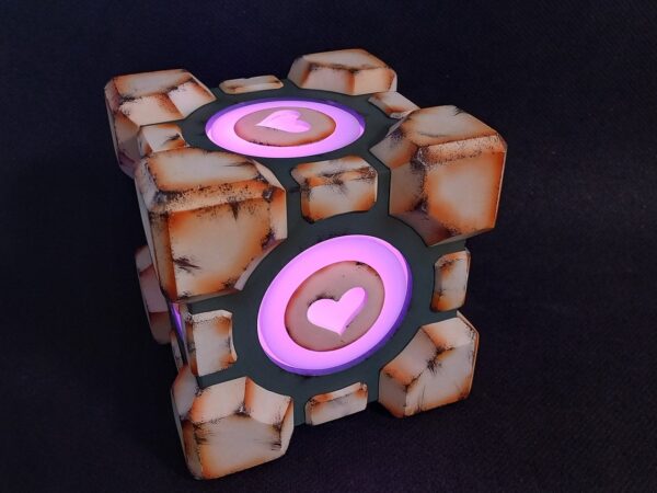 Weighted Companion Cube from Portal (LED light controlled via Bluetooth) - Image 2