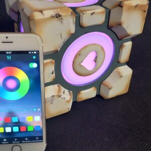 Weighted Companion Cube from Portal (LED light controlled via Bluetooth)