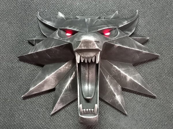 Witcher Wolf Head with LED wall decor (Wolf school medallion)