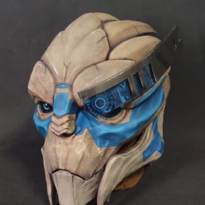 Garrus Vakarian Mask with Visor - Mass Effect Cosplay Prop | Male Turian 3D Printed Mask