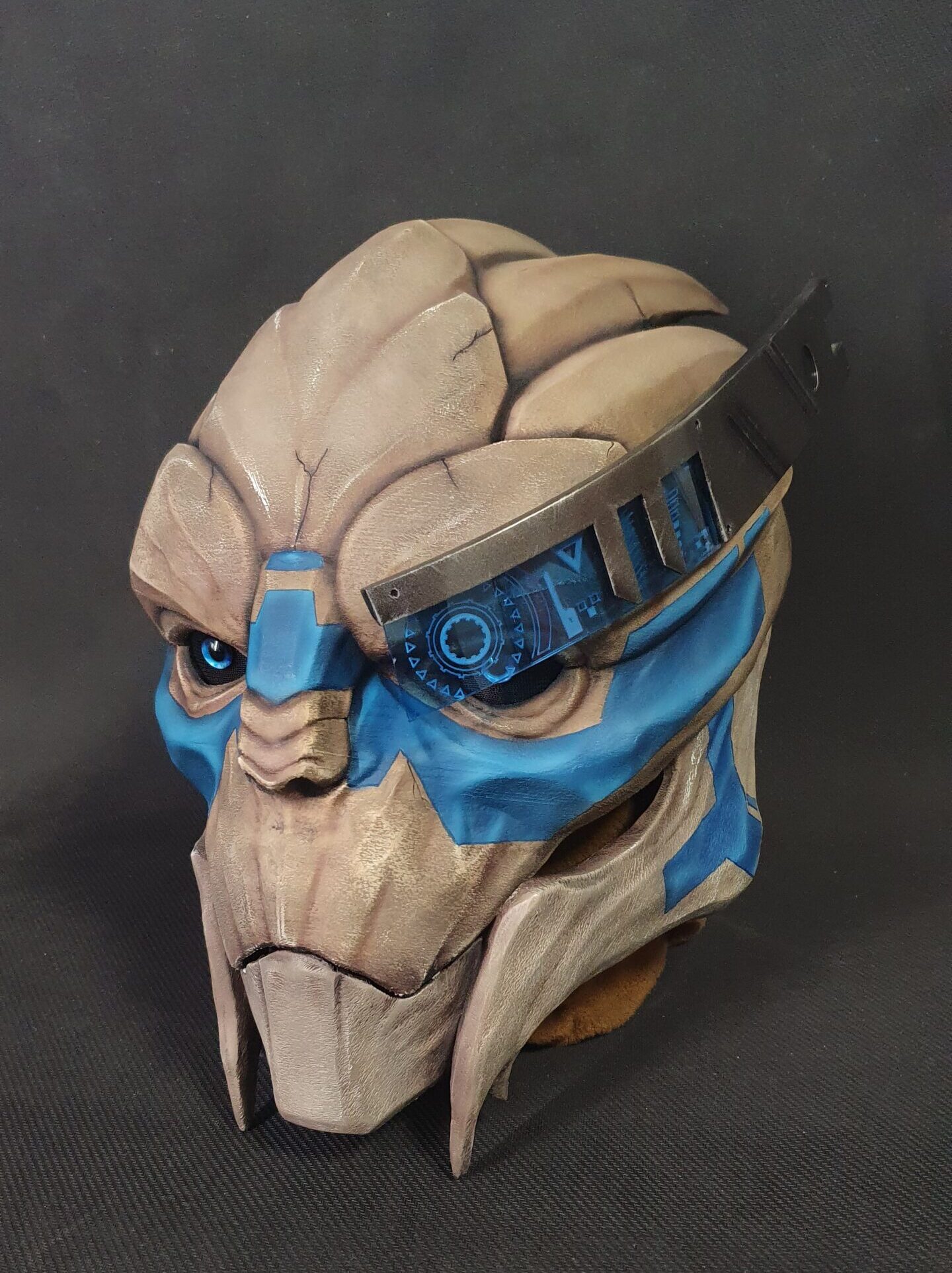 Garrus Vakarian Mask with Visor - Mass Effect Cosplay Prop | Male Turian 3D Printed Mask