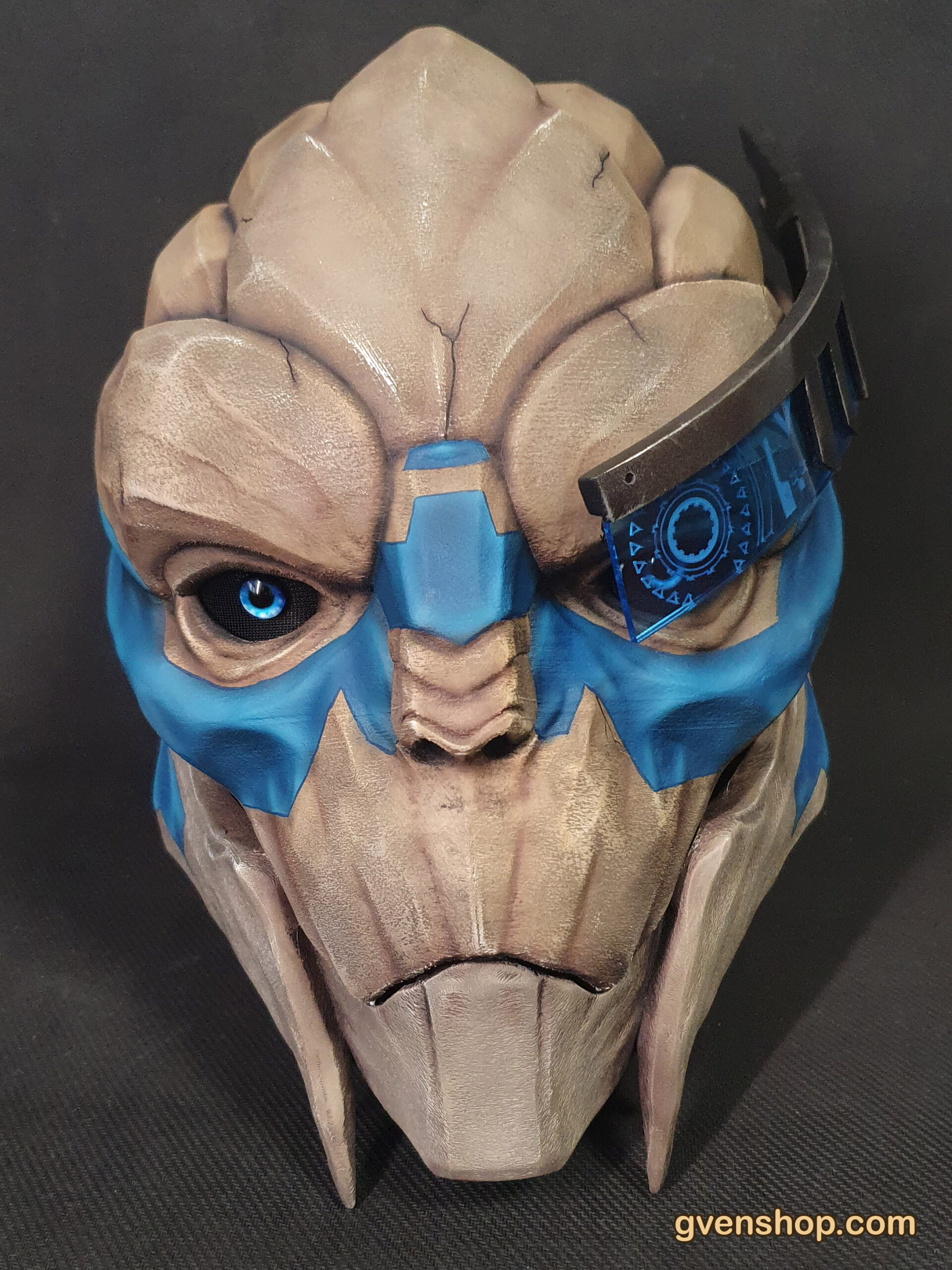Garrus Vakarian Mask with Visor - Mass Effect Cosplay Prop | Male Turian 3D Printed Mask - Image 4